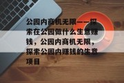公园内商机无限——探索在公园做什么生意赚钱,公园内商机无限,探索公园内赚钱的生意项目