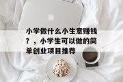小学做什么小生意赚钱?,小学生可以做的简单创业项目推荐 小学做什么小生意赚钱?,小学生可以做的简单创业项目推荐