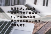 抓住机遇,2024年赚钱小生意的春天来了!,把握2024年赚钱小生意的春天,抓住创业好时机 抓住机遇,2024年赚钱小生意的春天来了!,把握2024年赚钱小生意的春天,抓住创业好时机