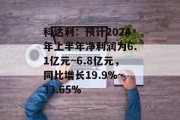 科达利:预计2024年上半年净利润为6.1亿元~6.8亿元,同比增长19.9%~33.65%