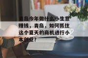 青岛今年做什么小生意赚钱,青岛,如何抓住这个夏天的商机进行小本创业? 青岛今年做什么小生意赚钱,青岛,如何抓住这个夏天的商机进行小本创业?