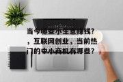 当今哪些小生意赚钱?，互联网创业，当前热门的中小商机有哪些？