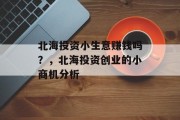 北海投资小生意赚钱吗?,北海投资创业的小商机分析 北海投资小生意赚钱吗?,北海投资创业的小商机分析