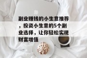 副业赚钱的小生意推荐，投资小生意的5个副业选择，让你轻松实现财富增值