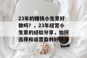 23年的赚钱小生意好做吗？，23年经营小生意的经验分享，如何选择和运营盈利好项目