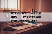 秋天农村做什么小生意赚钱?,秋天农村有哪些适合创业的商机?