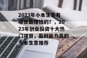 2023年小本生意有哪些最赚钱的?,2023年创业投资十大热门项目,盈利能力高的小本生意推荐 2023年小本生意有哪些最赚钱的?,2023年创业投资十大热门项目,盈利能力高的小本生意推荐
