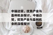 中缅边贸,优势产业与盈利机会探讨,中缅边贸,优势产业与盈利机会的深度探讨