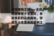 探寻赚钱之道——去昆明做哪些小生意好,多姿多彩的云南商机,投资在小生意中的获利之路 探寻赚钱之道——去昆明做哪些小生意好,多姿多彩的云南商机,投资在小生意中的获利之路