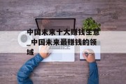 中国未来十大赚钱生意_中国未来最赚钱的领域