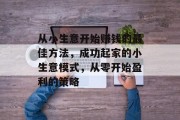 从小生意开始赚钱的最佳方法，成功起家的小生意模式，从零开始盈利的策略