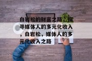 白岩松的财富之路,探寻媒体人的多元化收入,白岩松,媒体人的多元化收入之路