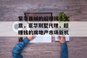 繁华县城的超赚钱小生意，豪华别墅代理，超赚钱的房地产市场新机遇