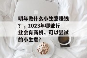 明年做什么小生意赚钱?,2023年哪些行业会有商机,可以尝试的小生意? 明年做什么小生意赚钱?,2023年哪些行业会有商机,可以尝试的小生意?