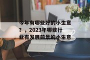 今年有哪些好的小生意?,2023年哪些行业有发展前景的小生意 今年有哪些好的小生意?,2023年哪些行业有发展前景的小生意
