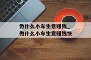 做什么小车生意赚钱_做什么小车生意赚钱快