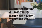 近期做啥小生意赚钱好点，2023年哪些创业项目有前景？投资小生意赚钱方法分享