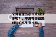 宁海有什么小生意赚钱多呢?,宁海有哪些高利润的小生意推荐 宁海有什么小生意赚钱多呢?,宁海有哪些高利润的小生意推荐