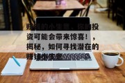 赚钱的小生意,你的投资可能会带来惊喜!,揭秘,如何寻找潜在的赚钱小生意
