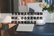 小生意贩卖机如何赚取利润,小小生意贩卖机的盈利策略和方法