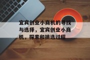 宜宾创业小商机的寻找与选择，宜宾创业小商机，探索和挑选过程