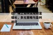 在广场上如何实现财富增长，多元策略与盈利途径