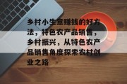 乡村小生意赚钱的好方法,特色农产品销售,乡村振兴,从特色农产品销售角度探索农村创业之路 乡村小生意赚钱的好方法,特色农产品销售,乡村振兴,从特色农产品销售角度探索农村创业之路