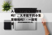 入手能干的小生意赚钱吗?,入手能干的小生意赚钱吗?- 一探究竟