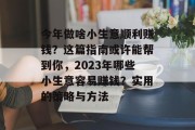 今年做啥小生意顺利赚钱?这篇指南或许能帮到你,2023年哪些小生意容易赚钱?实用的策略与方法