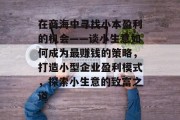 在商海中寻找小本盈利的机会——谈小生意如何成为最赚钱的策略,打造小型企业盈利模式,探索小生意的致富之道