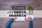 二丫的赚钱之路，二丫的财富积累之路