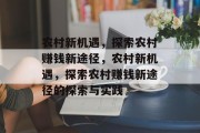 农村新机遇,探索农村赚钱新途径,农村新机遇,探索农村赚钱新途径的探索与实践 农村新机遇,探索农村赚钱新途径,农村新机遇,探索农村赚钱新途径的探索与实践