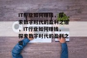 IT行业如何赚钱，探索数字时代的盈利之道，IT行业如何赚钱，探索数字时代的盈利之道
