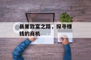 县里致富之路,探寻赚钱的商机