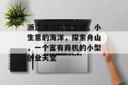 浙江舟山致富之道,小生意的海洋,探索舟山,一个富有商机的小型创业天堂 浙江舟山致富之道,小生意的海洋,探索舟山,一个富有商机的小型创业天堂