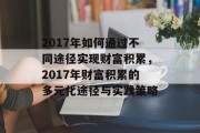 2017年如何通过不同途径实现财富积累,2017年财富积累的多元化途径与实践策略 2017年如何通过不同途径实现财富积累,2017年财富积累的多元化途径与实践策略
