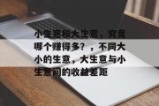 小生意和大生意,究竟哪个赚得多?,不同大小的生意,大生意与小生意间的收益差距 小生意和大生意,究竟哪个赚得多?,不同大小的生意,大生意与小生意间的收益差距