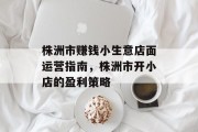 株洲市赚钱小生意店面运营指南,株洲市开小店的盈利策略