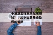 小生意怎样发展起来赚钱?,从小生意开始盈利的策略 小生意怎样发展起来赚钱?,从小生意开始盈利的策略