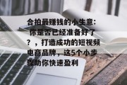 合拍最赚钱的小生意: 你是否已经准备好了?,打造成功的短视频电商品牌,这5个小步骤助你快速盈利