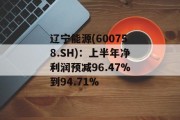 辽宁能源(600758.SH):上半年净利润预减96.47%到94.71% 辽宁能源(600758.SH):上半年净利润预减96.47%到94.71%