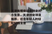天津有哪些适合创业的小生意，天津创业项目推荐，适合年轻人的轻松好赚生意
