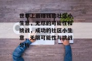 世界上最赚钱的社区小生意,无尽的可能性和挑战,成功的社区小生意,无限可能性与挑战分析 世界上最赚钱的社区小生意,无尽的可能性和挑战,成功的社区小生意,无限可能性与挑战分析
