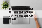 启东的创业投资热潮涌动，启东创业热浪袭来，为中小型企业注入新的活力