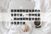 探索赚取财富快速的小生意行业，一秒钟致富，揭秘赚取财富快速的小生意行业