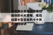 实用做小生意快速赚钱最快的十大策略，成功经营小型企业的十个快速赚钱秘诀