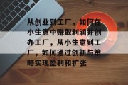 从创业到工厂,如何在小生意中赚取利润并创办工厂,从小生意到工厂,如何通过创新与策略实现盈利和扩张