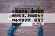 小生意创业,保赚钱的明智选择,利润最大化的小生意创业,适合您的选择!