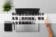 农村做什么好赚钱的小生意,农村创业,哪些小生意最赚钱? 农村做什么好赚钱的小生意,农村创业,哪些小生意最赚钱?
