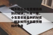 明年的小小生意赚钱最快的秘诀,一年一赚,小生意也能盈利的秘密,明年如何找到最快赚钱的生意 明年的小小生意赚钱最快的秘诀,一年一赚,小生意也能盈利的秘密,明年如何找到最快赚钱的生意